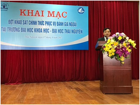 Associate Professor, PhD. Mai Van Trinh - Director of the Department of Education Quality Assessment and Evaluation - Ministry of Education and Training gave a directive speech at the Opening Ceremony of the Evaluation of the University of Sciences - Thai Nguyen University