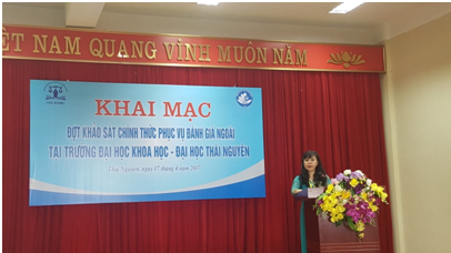 Associate Professor, PhD. Nguyen Phuong Nga spoke at the Opening Ceremony of the KSCT round to serve the Evaluation of the University of Sciences
