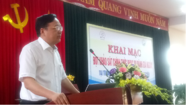 GS.TS. Đặng Kim Vui - GĐ ĐH Thái Nguyên phát biểu ý kiến tại Lễ khai mạc đợt KSCT phục vụ ĐGN Trường Đại học Nông Lâm 