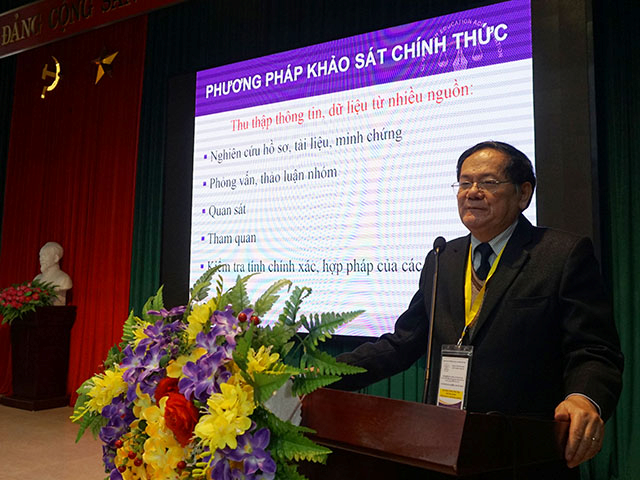 Prof. Dr. Science. Dang Ung Van spoke at the Closing Ceremony of the KSCT round to serve the assessment of Bac Giang Agriculture and Forestry University.